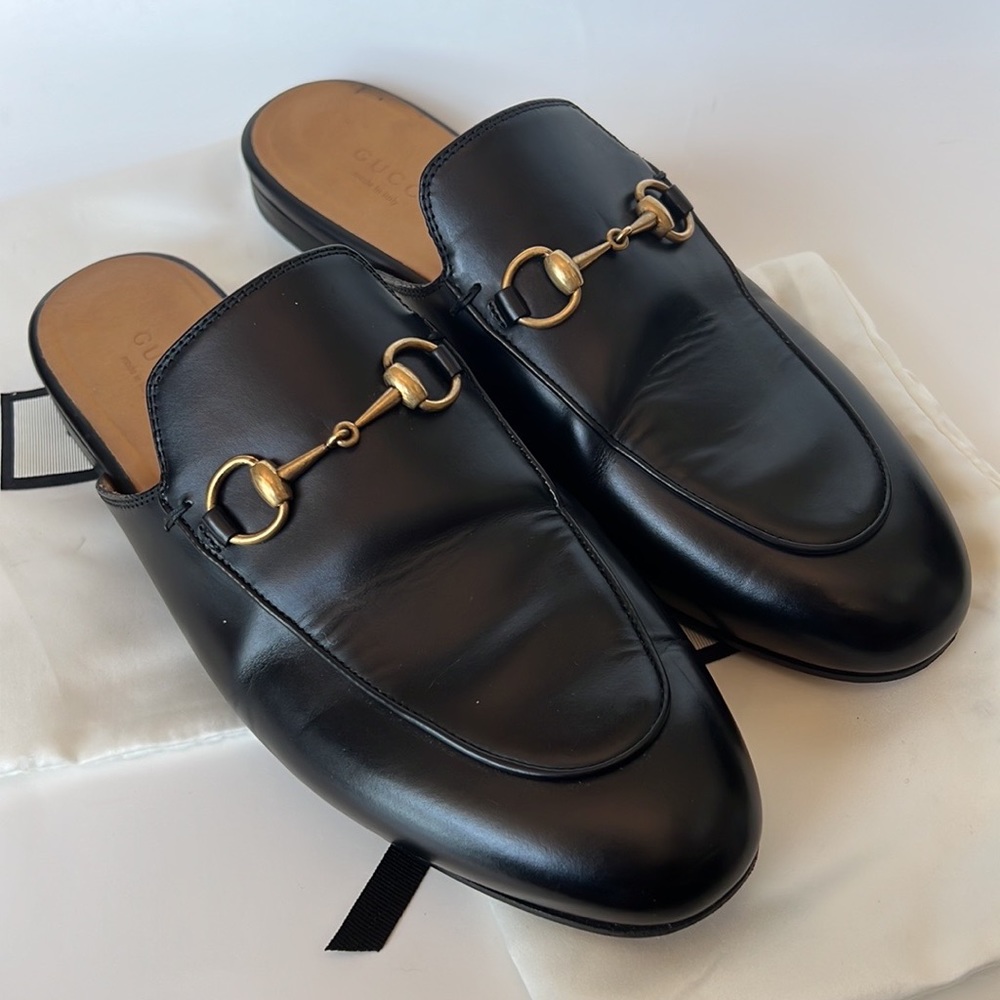 Gucci Princetown Leather Slipper Black Leather/Black
